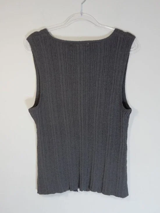 FREE PEOPLE FP BEACH Rhea Sweater Longline VEST & Mini SKIRT SET Size L Grey NEW - Picture 6 of 7